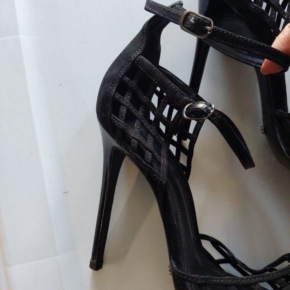 SCHUTZ Caged Suede Close Toe Pumps - Picture 6 of 14